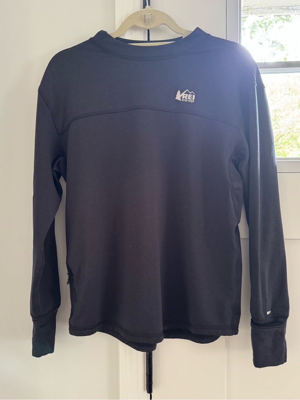 REI Co-op Black Waffle Thermal Crewneck